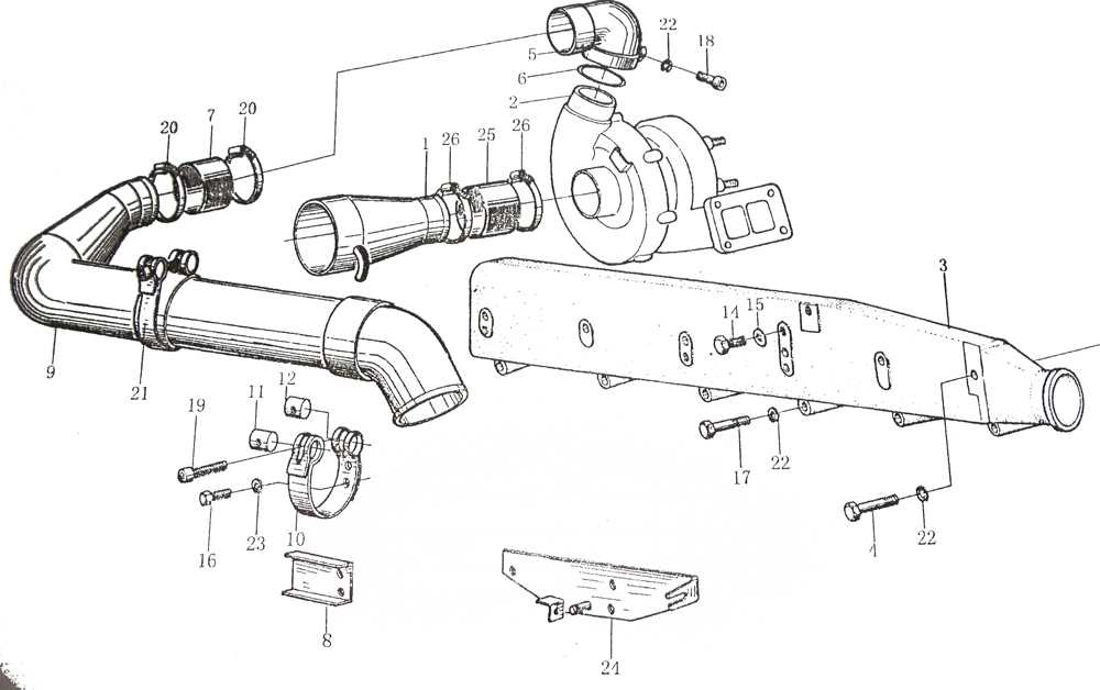 AIR INLET PIPE, WD615-II, HOWO TRUCK PARTS CATALOGS