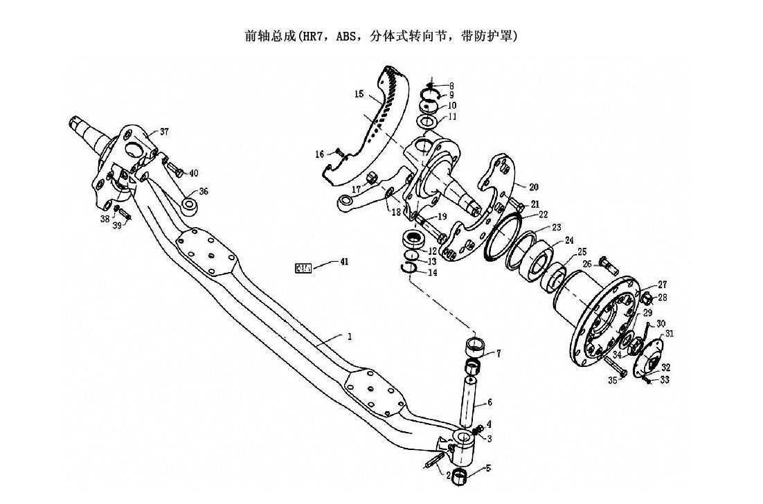 HF7 FRONT AXLE, SINOTRUK HOWO SPARE PARTS CATALOG