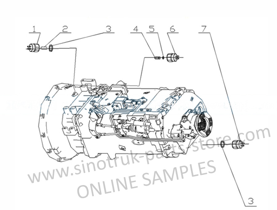 ELECTRIC SWITCH, HW19710T, SINOTRUK HOWO PARTS CATALOG