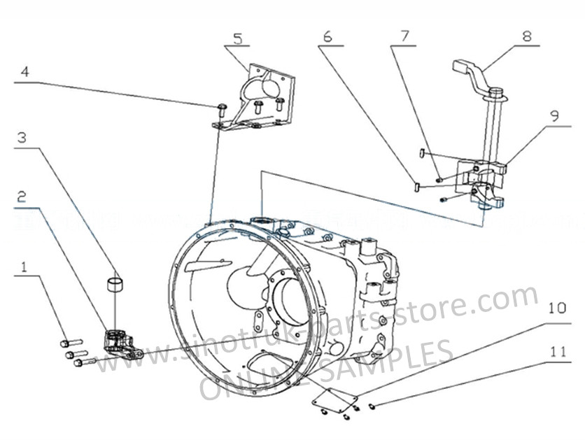 CLUTCH CONTROL, HW19710T SINOTRUK HOWO PARTS CATALOG