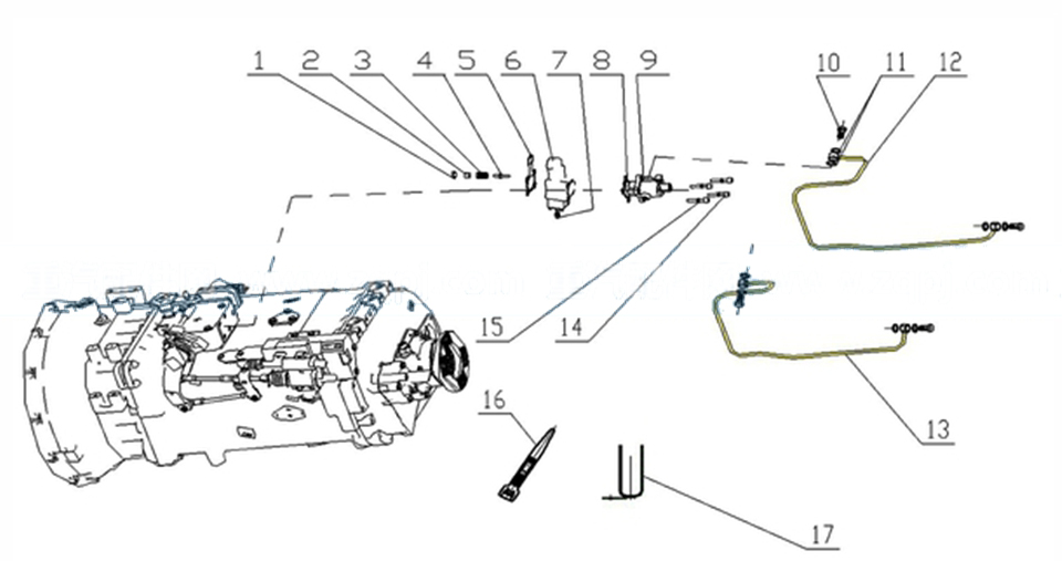 AIR CONTROL PIPELINE VALVE, HW19710T HOWO PARTS CATALOG