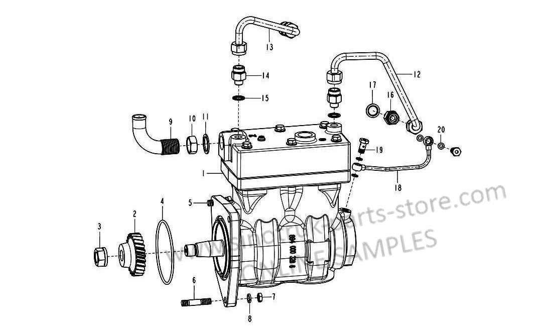 AIR COMPRESSOR, D12 EURO-III, HOWO PARTS CATALOGS
