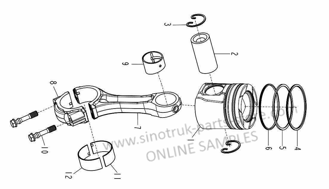 PISTON & CONNECTING ROD, SINOTRUK PARTS CATALOGS