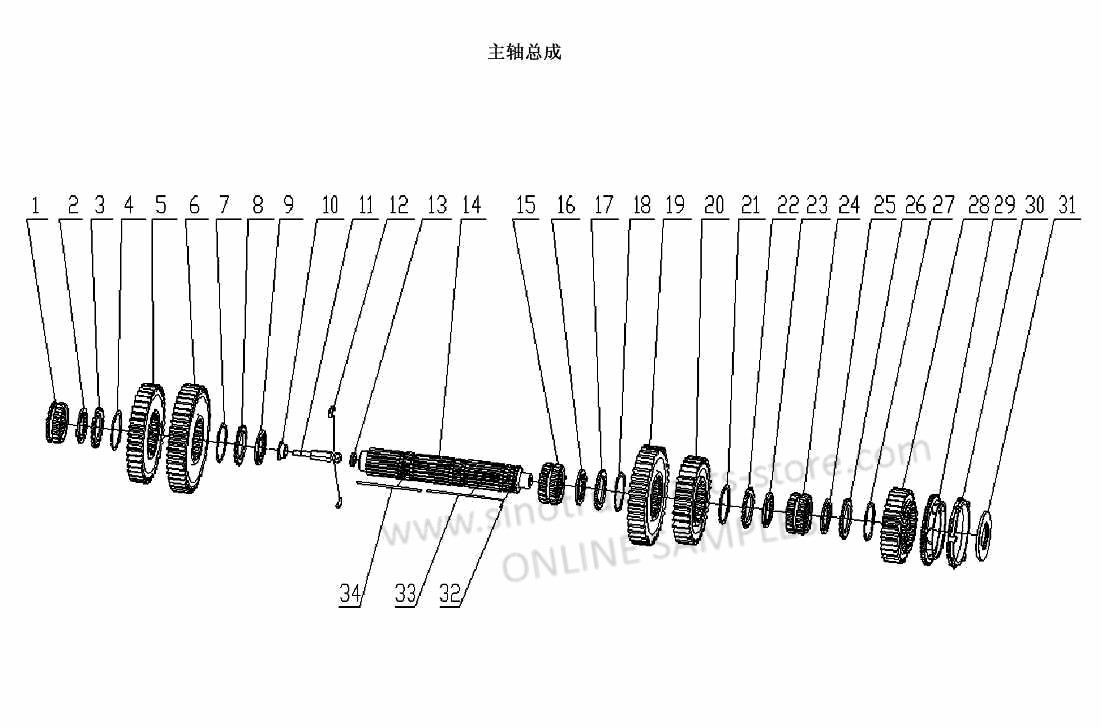 MAIN SHAFT ASSY, SITRAK PARTS CATALOG