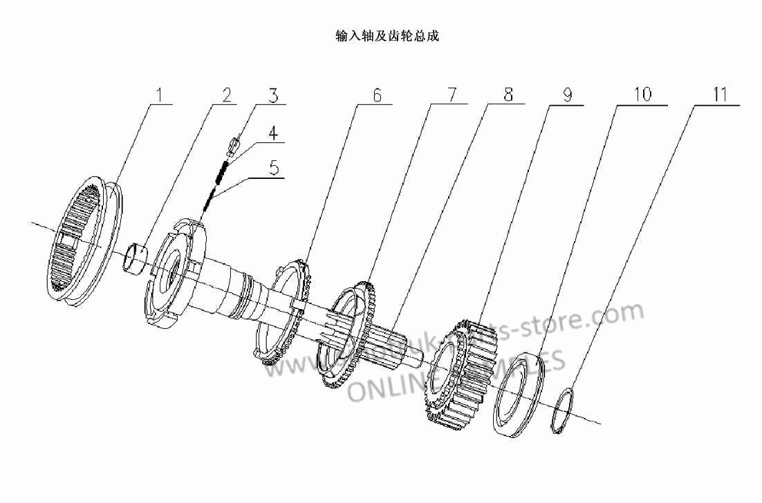 INPUT SHAFT & GEAR, SINOTRUK HOWO PARTS CATALOG