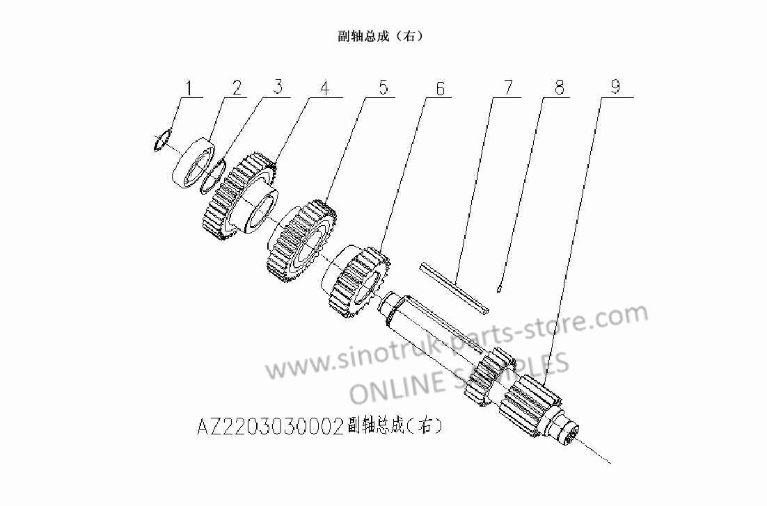DEPUTY SHAFT (RIGHT), SITRAK PARTS CATALOG