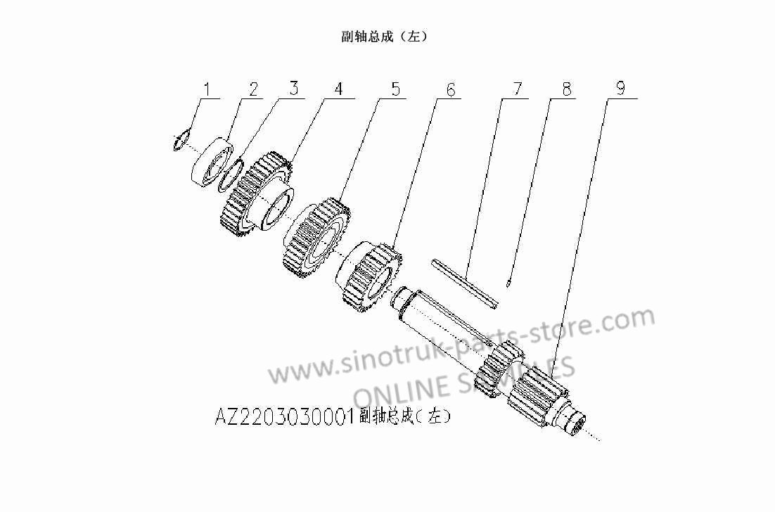 DEPUTY SHAFT (LEFT), SITRAK PARTS CATALOG
