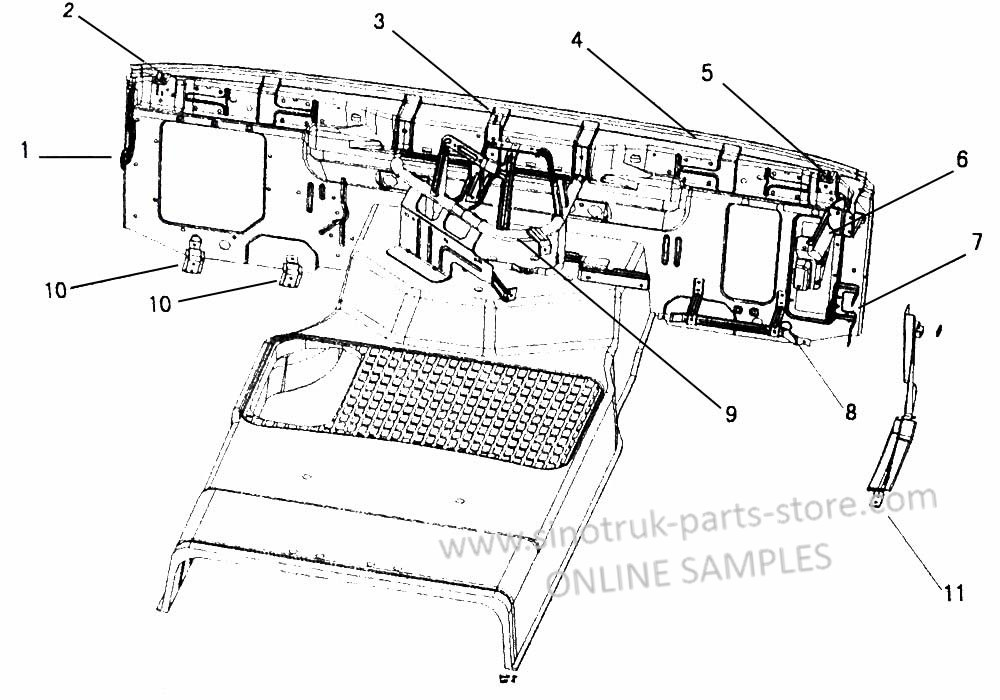 INSTRUMENT BOARD, SINOTRUK HOWO A7 CAB PARTS CATALOG