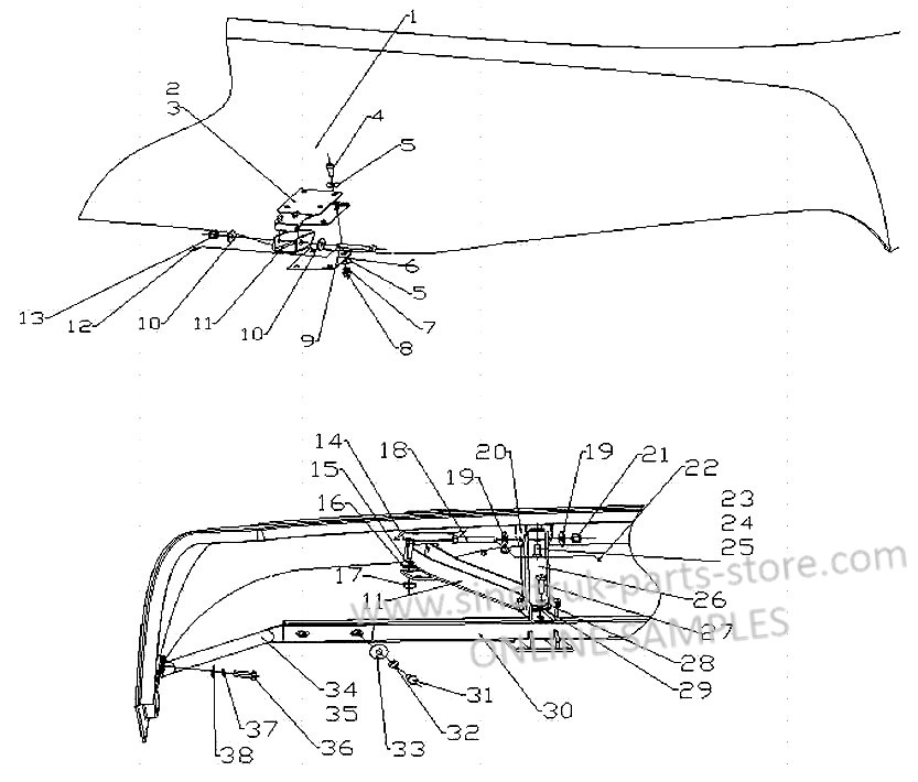 AIR GUIDING SLEEVE FOR FLAT ROOF CAB, HOWO A7 CAB CATALOG