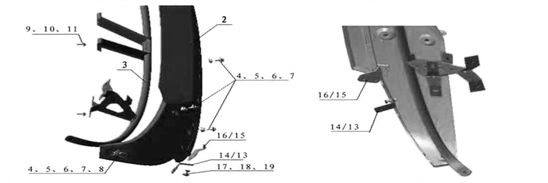 SUN VISOR FOR HIGH ROOF CAB, HOWO A7 CAB PARTS CATALOG