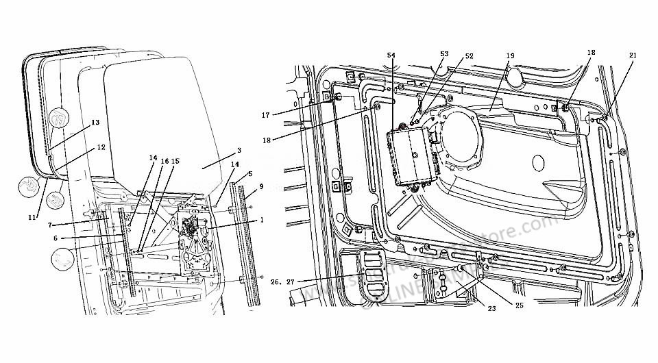 DOOR, GLASS & ACCESORY, SINOTRUK HOWO A7 CAB PARTS CATALOG