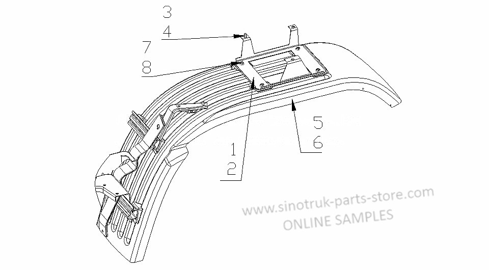 MUDGUARD, SINOTRUK HOWO A7 CAB PARTS CATALOG