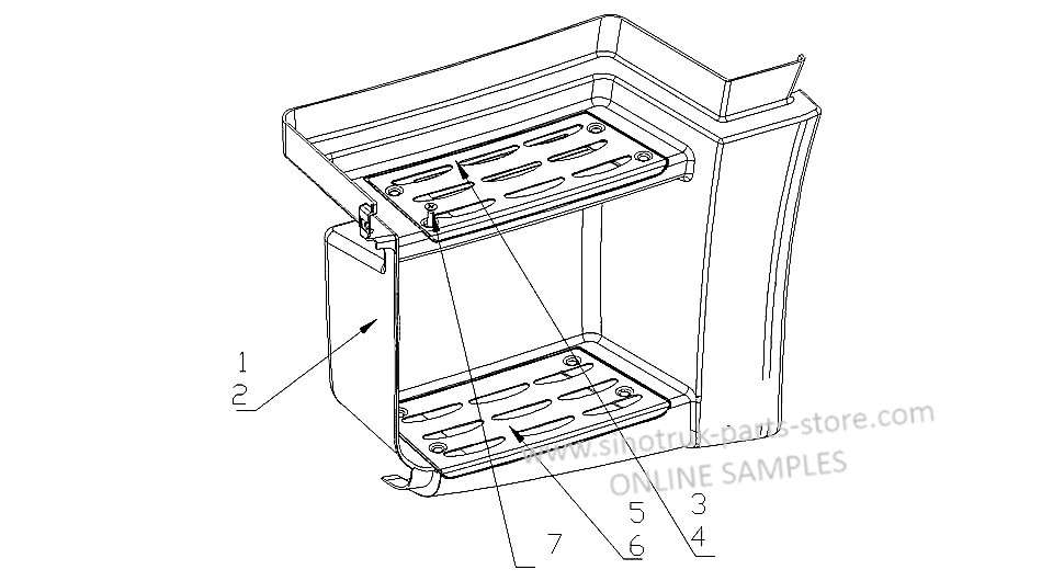 STEP GUARD, SINOTRUK HOWO A7 CAB PARTS CATALOG