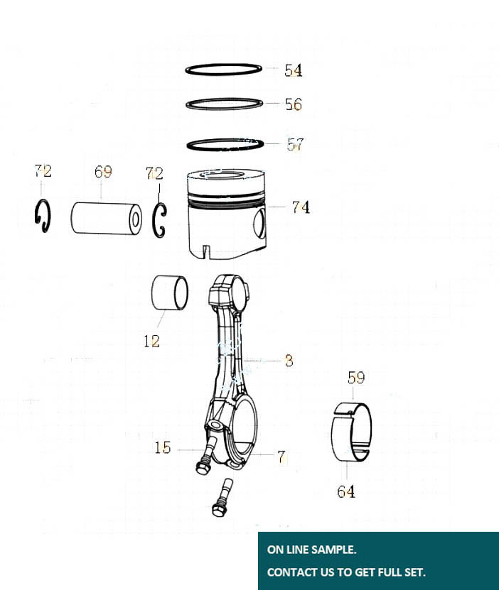 CONNECTING ROD & PISTON, SINOTRUK T10 PARTS CATALOGS
