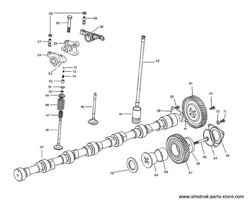 CYLINDER CAP & VALVE MECHANISM 2#, SINOTRUK PARTS CATALOGS