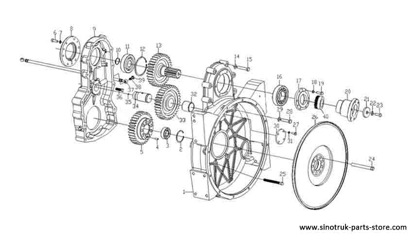 PTO, WD615 EURO-III SINOTRUK HOWO PARTS CATALOG