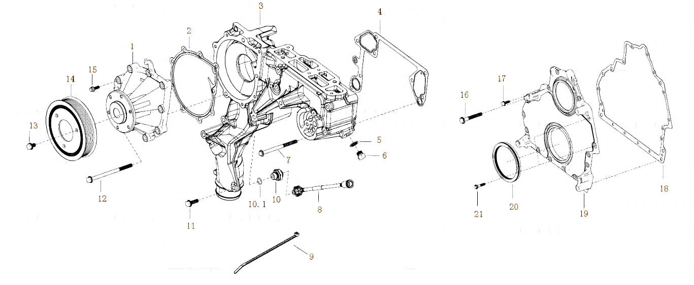 HOWO T5G MC11 ENGINE CATALOG, WATER PUMP