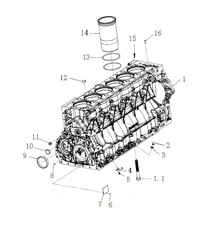 SINOTRUK HOWO T7H MC11 ENGINE CATALOG, CRANKSHAFT HOUSING