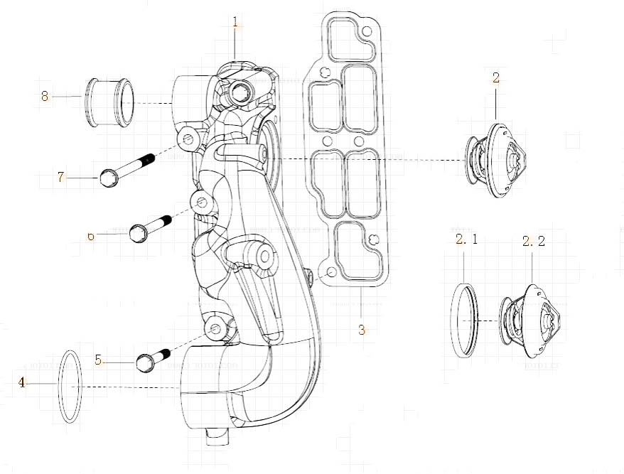 THERMOSTAT, C7H MC11 ENGINE PARTS CATALOGS