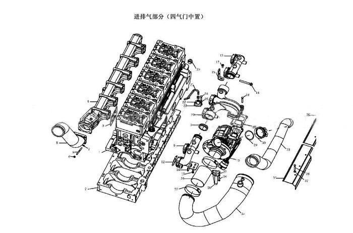 AIR INLET & EXHAUST 4 VALVE TYPE, HOWO PARTS CATALOGS