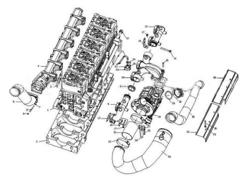 AIR INLET & EXHAUST 2 VALVE TYPE, HOWO PARTS CATALOGS