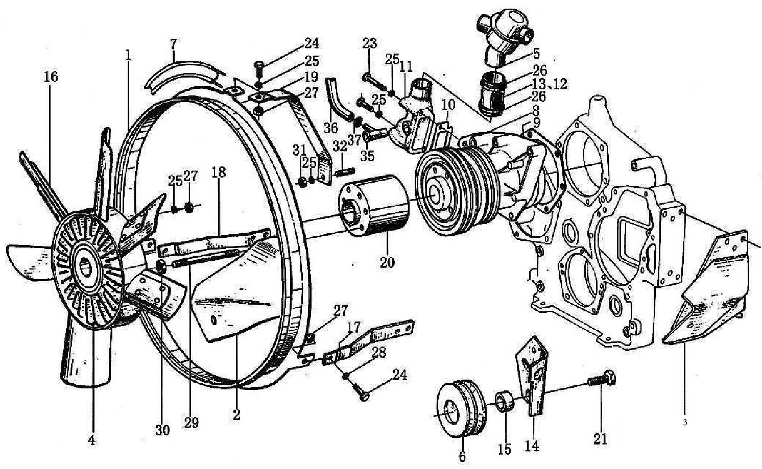 WATER PUMP & VENTILATOR, HOWO SPARE PARTS CATALOGS