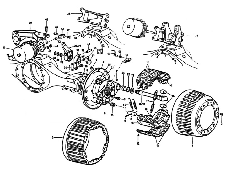 rear brakes, str axle, howo parts catalogs