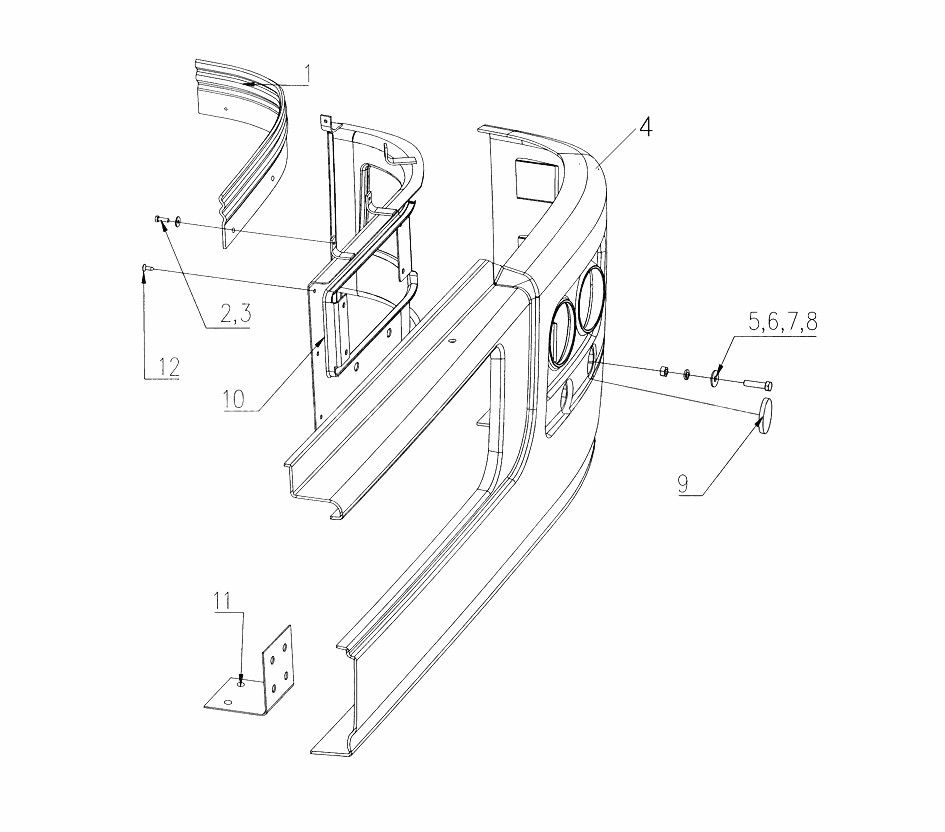 Bumper, Howo Truck Cabin Parts Catalogs