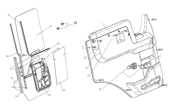 Door, Glass and Accessories, Howo Cabin Parts Catalogs