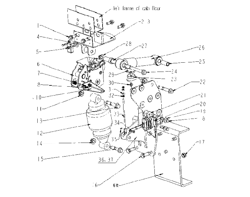 Cabin Rear Suspension, howo suspension catalogs