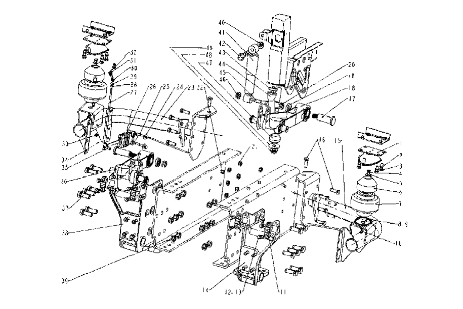 Cabin Front Suspension, howo suspension catalogs