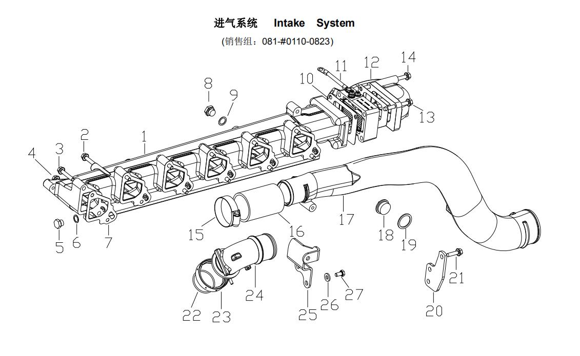 Intake System, Sitrak Engine Parts Catalogs