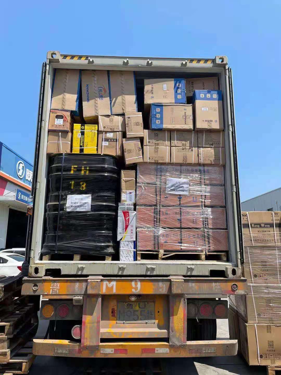 howo truck parts shipped in 40hq container in july.